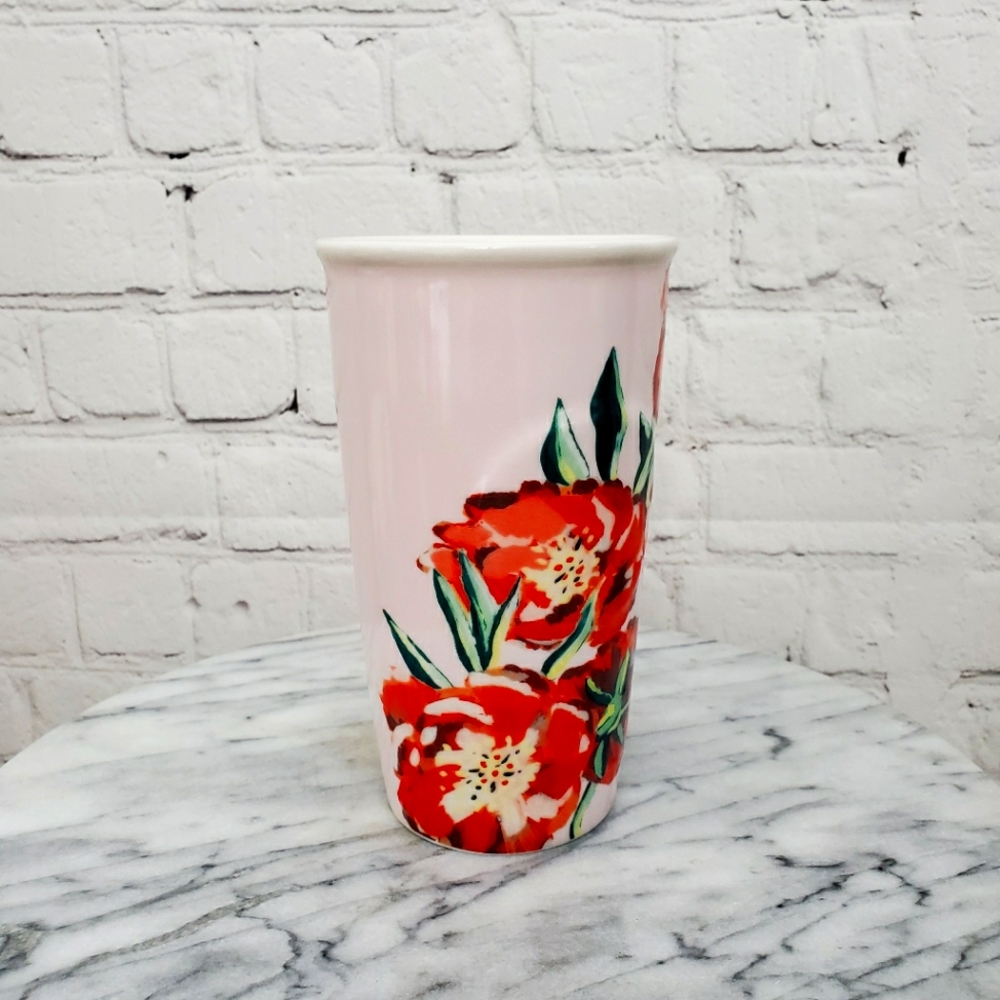 Starbucks  Coffee Mug Cup 2015 Ceramic Tumbler Without Lid Floral Flow